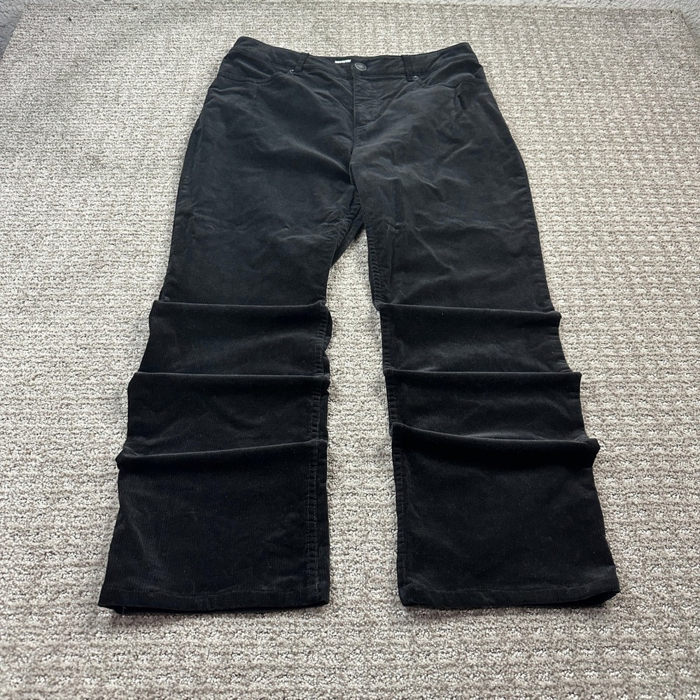 Pendleton Womens Black Corduroy Straight Leg Stretch Pants Size 8